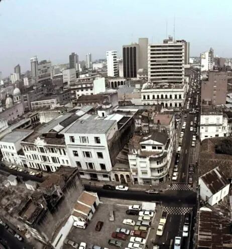 Vista panorámica de Asunción a fines de la década de 1980.