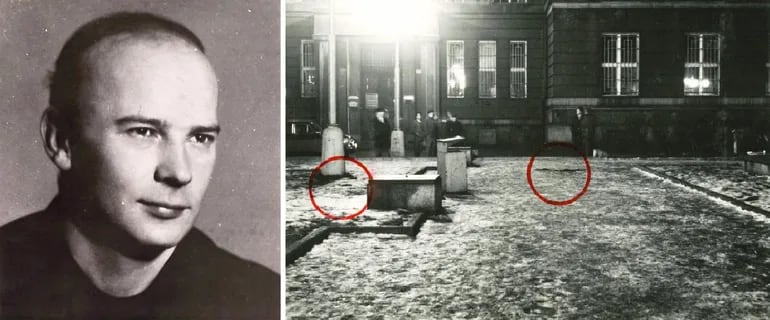 Josef Hlavaty y el lugar donde se inmoló. (Fotos: Archivo de las Fuerzas de Seguridad, Praga).