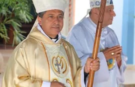 El obispo de Concepción, monseñor Miguel Ángel Cabello, presidió hoy la misa en Caacupé.