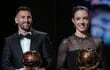 Lionel Messi y  Aitana Bonmatí, ganadores de los Balones de Oro 2023 en masculino y femenino.