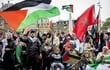 Manifestantes pro-Palestina en Ámsterdam.