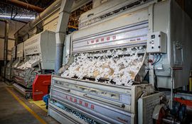 Actual desmotadora de algodón de la Cooperativa Chortitzer, en la ciudad de Loma Plata.