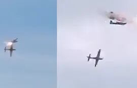 Accidente aéreo en Colombia, captado desde dos ángulos distintos.