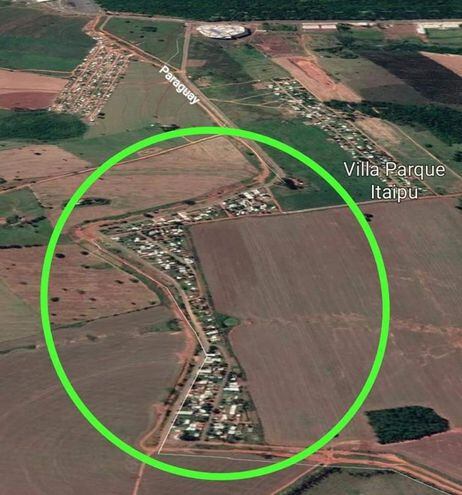 Vista aérea del barrio Mcal. López de Slto del Guairá.