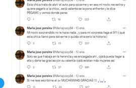 María José contó en Twitter como una desconocida le salvó de una golpiza por parte de su novio.