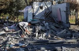 Escombros de las casas destruidas por los bombardeos israelíes en Rafah, en el sur de la Franja de Gaza.