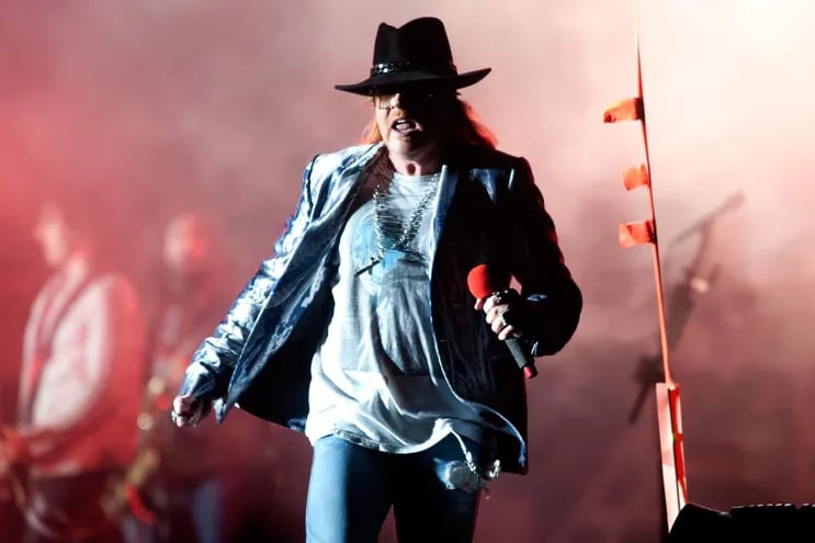 Axl Rose, vocalista de la agrupación Guns N' Roses. La banda estará en Rock in Río de 2022.