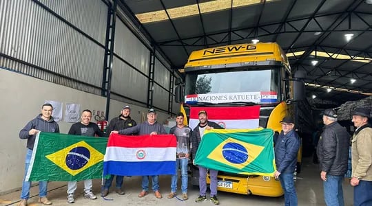 Llegan los primeros donativos de Paraguay a Rio Grande do Sul.
