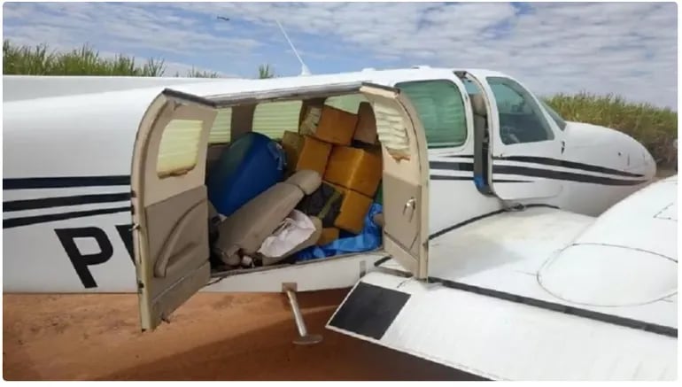 Aeronave proveniente de Paraguay que fue interceptada por aviones de caza de las FAB y en cuyo interior transportaba más de 400 kilos de cocaína.