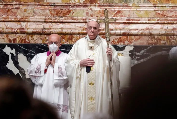El papa Francisco durante la misa de Corpus Christi.