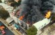 Imagen capturadas por un dron. Un incendio de gran magnitud consumió la sede de la Justicia Electoral.