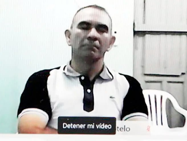 Oscar Luis Benítez participa en su juicio por medios telemáticos.