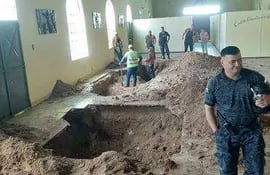 Túnel descubierto que pasaba por debajo de la Iglesia Nuestra Señora de La Merced, ubicada en la penitenciaría de Tacumbú.