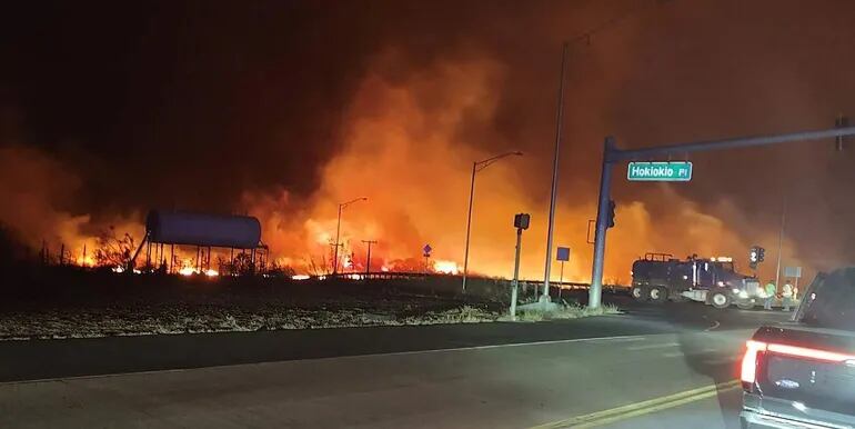 La zona de un incendio forestal en Lahaina, Hawái, el pasado miércoles.
