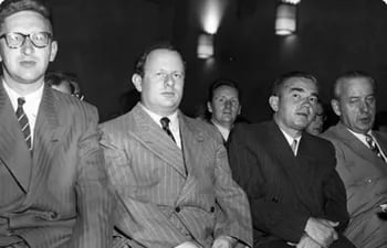 Smyslov, Boleslavsky, Kotov y Rogard (pdte. de la FIDE) en el Torneo de Candidatos 1953.