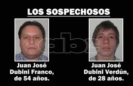 Juan José Dubini Franco y Juan José Dubini Verdún, buscados por carga récord de cocaína incuatada en Fernando de la Mora.