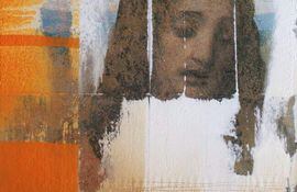 Félix Toranzos recrea la imagen de Jesús del mural “La última cena”.
