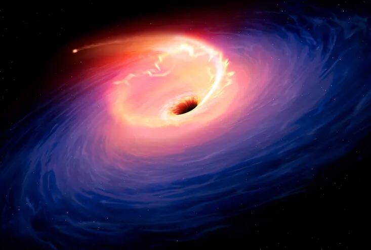 Hace tres años que los astrónomos observan su luz. Se trata de la mayor explosión cósmica nunca vista y que podría ser resultado de una vasta nube de gas, tal vez miles de veces mayor que el Sol, alterada de forma violenta por un agujero negro supermasivo.