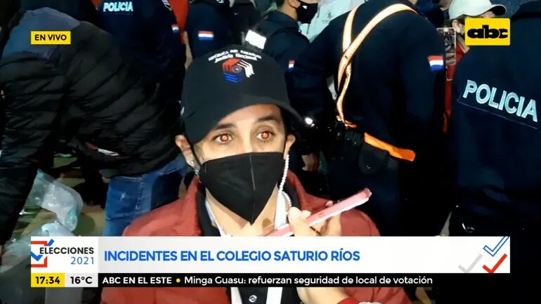 Reportan incidentes en local de votación del Colegio Saturio Ríos.