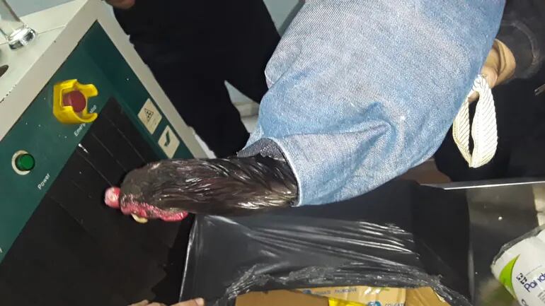 El gallo de riña estaba oculto dentro de una bolsa que fue revisada en la entrada a la Penitenciaría de Tacumbú.
