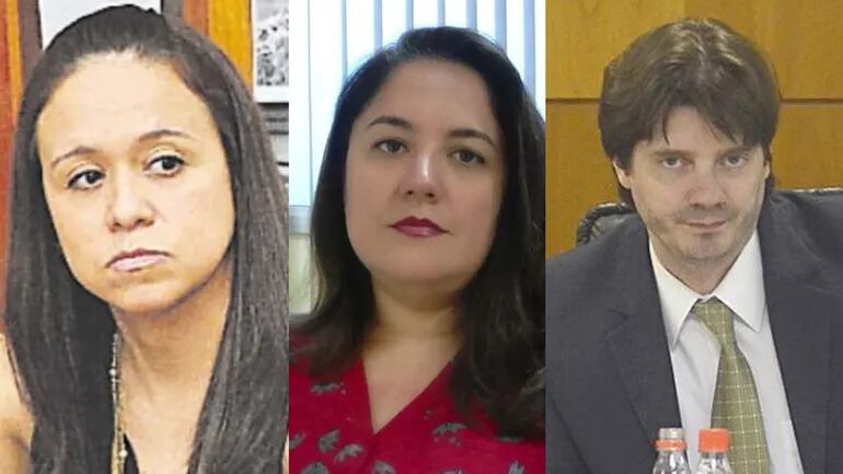 Yolanda Portillo, Yolanda Morel y Jesús Riera Mazoni, miembros del Tribunal de  Sentencia encargados de juzgar el  caso de Óscar González Daher.
