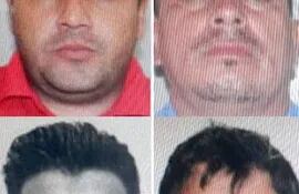 Jorge Guillén Bogado, Cantalicio Torres Villaverde, Víctor Alfredo Chaparro Duarte y César Rafael González, buscados por la Policía Nacional.