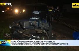 Dos fallecidos en choque de motocicletas con camioneta en Ypané