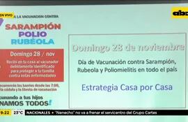 Este domingo vacunarán casa por casa contra la Sarampión, la Rubéola y la Polio