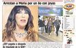 Foto de tapa del diario ABC Color del domingo 29 de julio de 2012, sobre la detención en Paraguay de la vedette argentina Moria Casán.