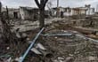 Zona destruida a Donetsk, Ucrania.