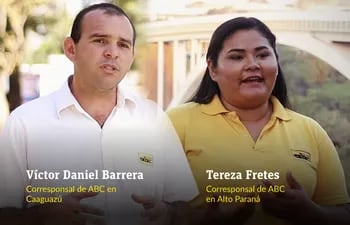 Tereza Fretes y Víctor Barrera, corresponsales de ABC Color.