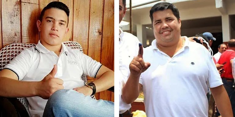 Alexis Rivas (24) hermanito del senador cartista Hernán Rivas, nombrado en la EBY con un sueldo de G. 20 millones y Luis Benítez