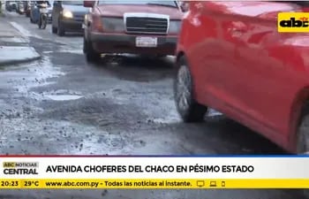 Avenida Choferes del Chaco en pésimo estado
