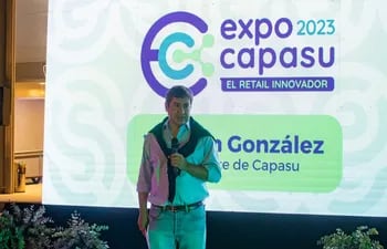 El presidente de la Cámara Paraguaya de Supermercados (Capasu), Joaquín González, en el lanzamiento de la Expo Capasu 2023.