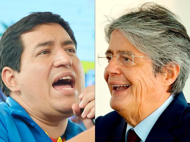 La autoridad electoral ecuatoriana anunció que Andrés Arauz (i) y Guillermo Lasso (d) irán al balotaje.