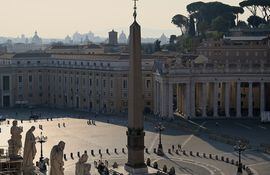 Una vista general muestra una plaza de San Pedro, en el Vaticano.