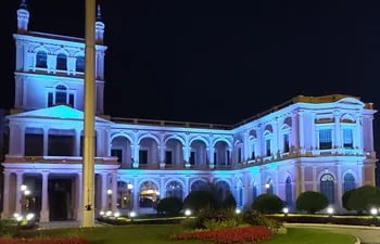 El Palacio de López iluminado por el Día Mundial de la Alimentación.