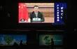 El presidente de China,  Xi Jinping, durante su discurso vía telemática en el foro BRICS. (AFP)