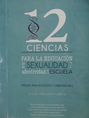 Portada del manual para docentes y orientadores "12 Ciencias para la educación de la sexualidad y afectividad en la escuela", de María Judith Turriaga, editorial Verus, edición 2022.