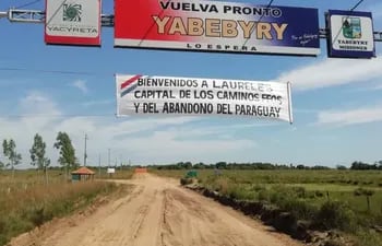 Pobladores reclaman mejoras en la ruta que conecta los distritos de Laures y Yabebyry, en Ñeembucú.