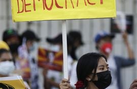 Protesta en Birmania contra el golpe de Estado del 1 de febrero pasado.