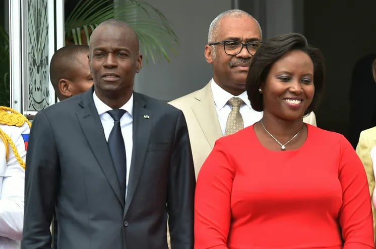 El presidente de Haití Jovenel Moise y la primera dama Martine Moise en el Palacio Nacional de Puerto Príncipe.