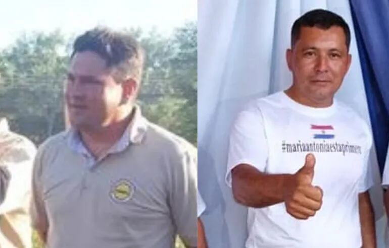 De izquierda a derecha Raúl Antonio Barchello Delgado (FG), quien renunció a su candidatura y Sixto Daniel Fernández Ramírez(PRF) quien renunció a su candidatura a la intendencia de María Antonia