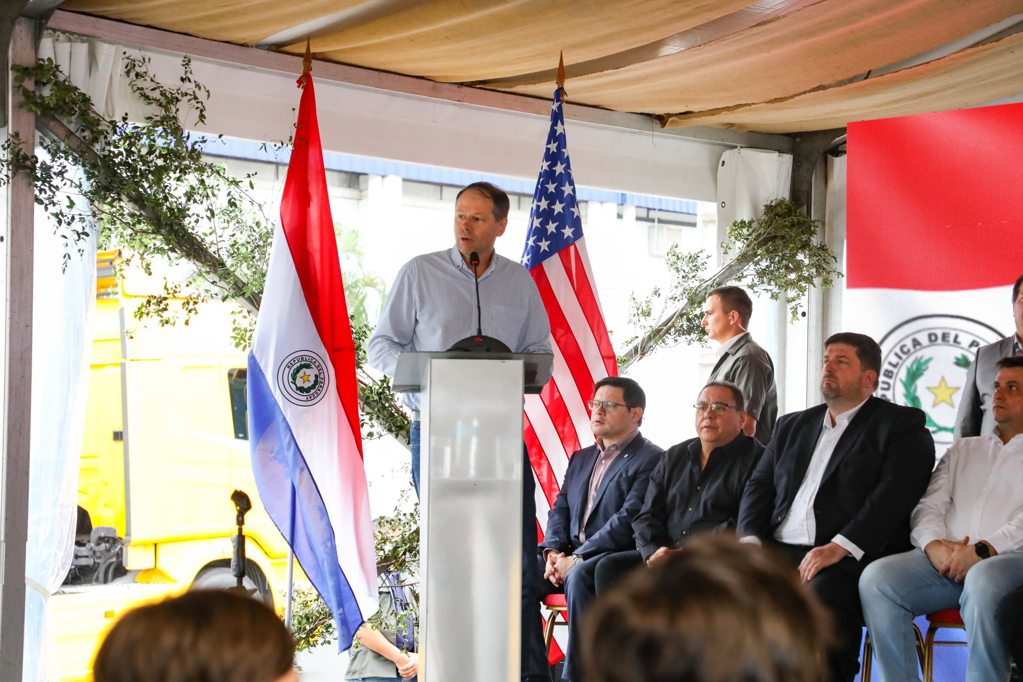 Randy Ross, presidente de la Cámara Paraguaya de Carnes, en el acto realizado en Frigomerc.
