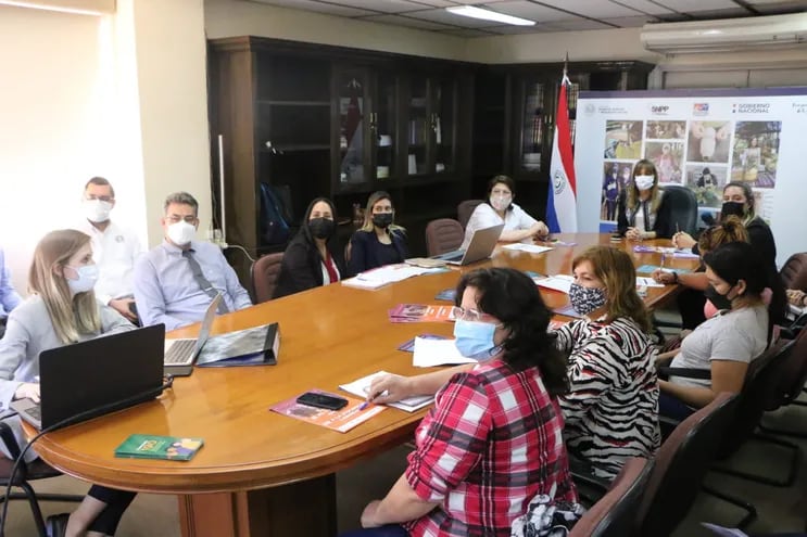 Esta tarde, representantes de trabajadoras domésticas e IPS se reunieron con la ministra de Trabajo, Carla Bacigalupo (cabecera), para atender las preocupaciones del citado sector.