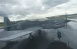 Avión militar Tucano de República Dominicana que aterrizó en Asunción. (gentileza).