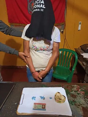 Felicita Benítez (53), detenida por microtráfico de drogas en Villarrica.