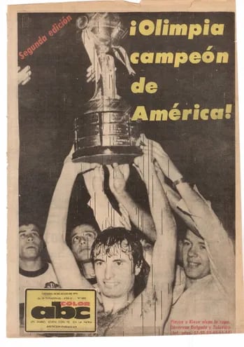 Tapa del diario ABC del 28 de julio de 1979, el día siguiente de la consagración de Olimpia en la Copa Libertadores.