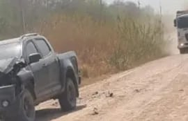 Accidente automovilístico a consecuencia de la intensa polvareda en los caminos del Chaco.