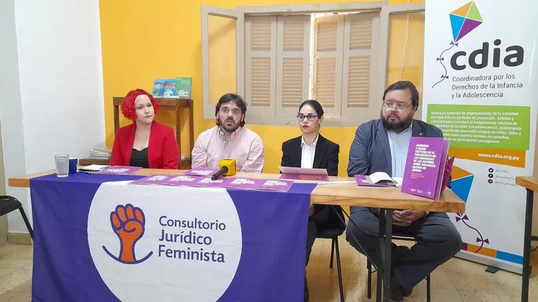 Representantes del Consultorio Jurídico Feminista, la Coordinadora de Derechos Humanos del Paraguay y la Coordinadora por los Derechos de la Infancia y la Adolescencia de Paraguay.